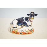 Royal crown derby friesian cow buttercup with gold