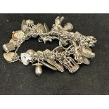 Silver charm bracelet 158g (44 charms)