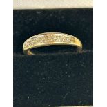 9ct Gold ring set with diamonds Weight 1.8g Size Q