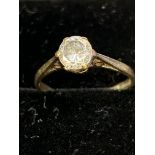 9ct Gold ring set with cz Size M