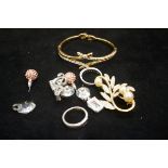 Collection of costume jewellery to include a silve