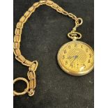 Falcon gold plate pocket watch & chain