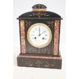 Belgium slate mantle clock striking on a bell Heig