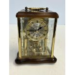 Wood & glass mantle clock