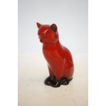 Royal Doulton flambe sitting cat