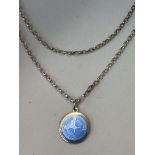 Boxed silver compass necklace