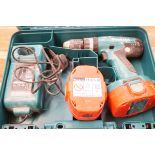 Cased Makita drill, charger & extra battery