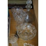 Collection of glass ware to include a decanter