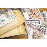 Box of loose stamps together with first day covers