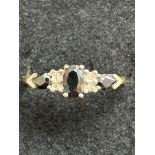 9ct Gold ring set with sapphires & diamonds 2.2g S