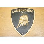 Heavy cast iron Lamborghini sign