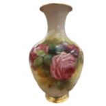 Royal Worcester pedestal vase hand decorated with