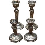 2x Pairs of silver candle sticks - require polish