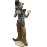 Lladro figure of a clown with clock, model number