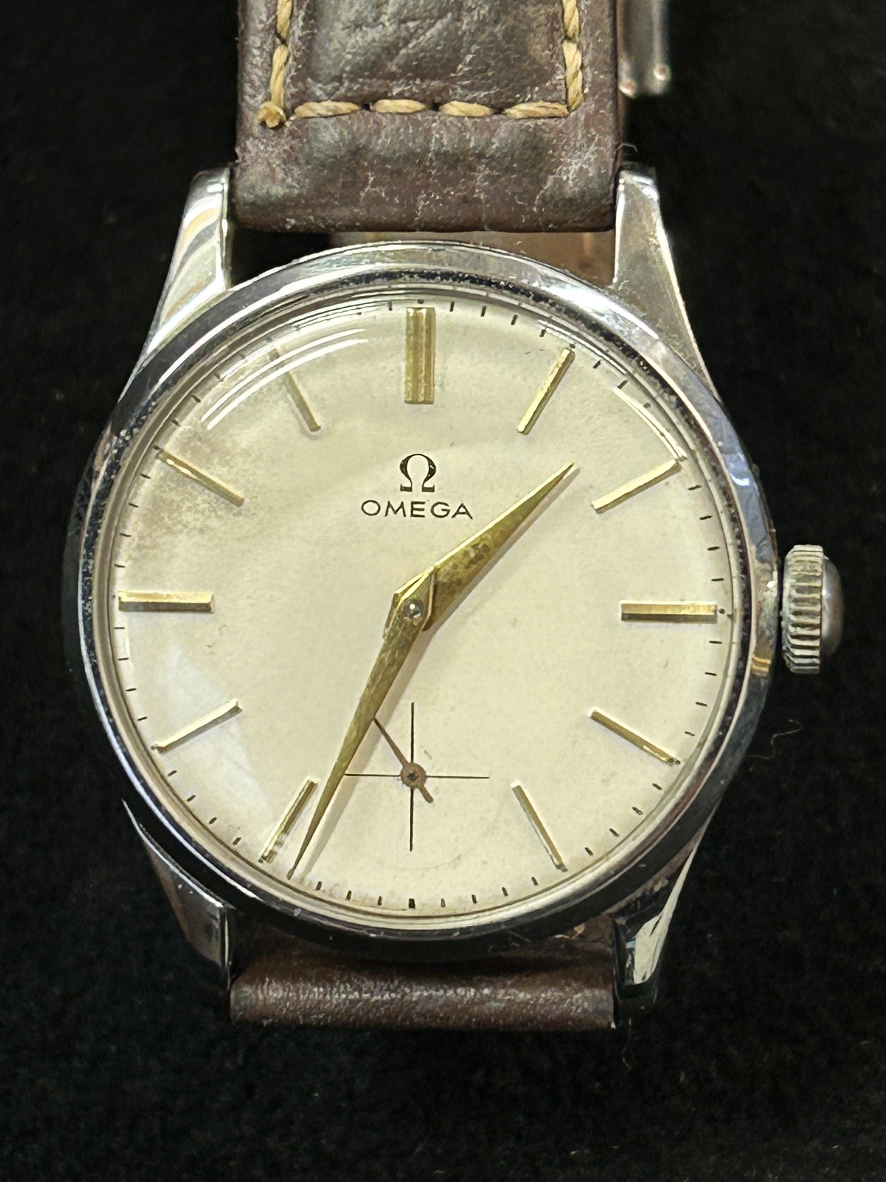 Omega wristwatch with sub second dial at 6 o clock