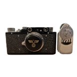 Leitz Elmar camera, etched eagle & swastika to len