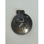 Wiewer Werkstatte white metal locket with winged c