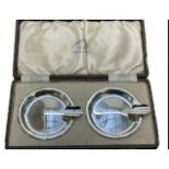 Cased pair of silver ashtrays, Gladwin Ltd Sheffie