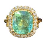 Colombian Emerald and diamond ring set in 18ct gol