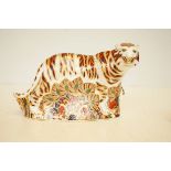 Royal crown derby bengal tiger with gold stopper