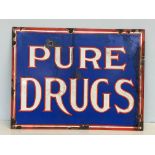 Pure drugs enamel sign