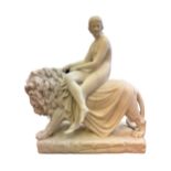 Minton Parion ware Una & The Lion group figure, vi