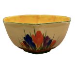 Clarice Cliff Bizarre crocus hand painted bowl Dia