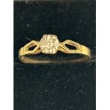 9ct Gold diamond solitaire ring Size O 1.2g