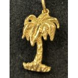 9ct Gold pendant in the form of a palm tree