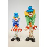 2x Original Murano glass clowns Tallest 32 cm