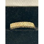 9ct gold ring ' I love you' set with diamonds Size