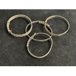 4 Silver bangles