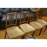 Set of 4 Edwardian chairs with string inlay