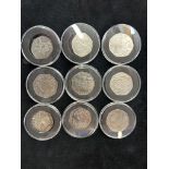 Collection of 9 collectable 50p's