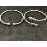 2x Silver bangles