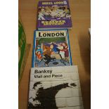 Banksy wall & piece book & 2 Beryl cook books