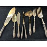 7 pieces of silver handled flatware