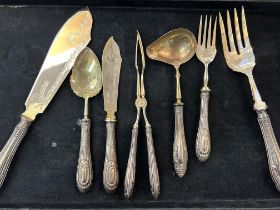 7 pieces of silver handled flatware