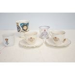 1910-1935 Silver jubilee commemorative cups & sauc