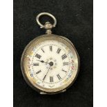 Silver cased victorian fob watch