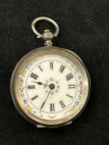 Silver cased victorian fob watch