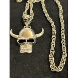 White metal skull necklace