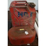 Large metal jerry can & 1 other
