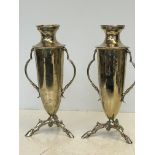 Pair of silver plate vases