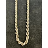 Silver rope necklace 18''