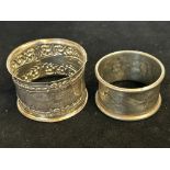 2 Silver napkin rings (sheffield)