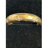 9ct Gold ring set with 5 diamonds size O 2g