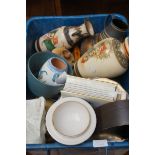 Large unsorted box of ceramics & other to include