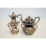 Silver plated 4 piece tea set