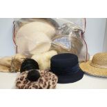 Collection of ladies hats, some with boxes